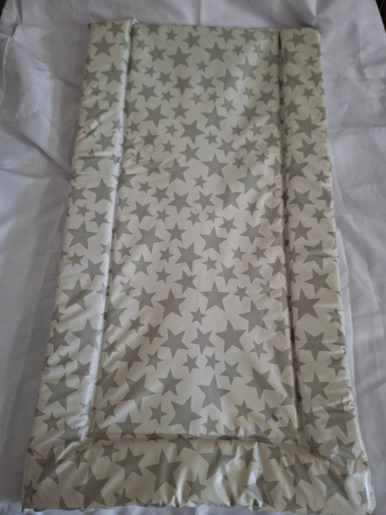 Baby Changing Mat – Grey Stars Pattern, Good Condition