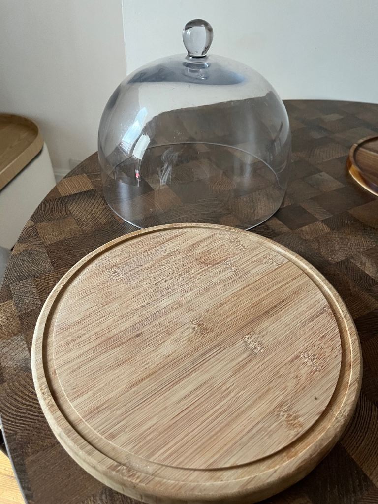 Glass Dome with Wooden Base – As Good As New