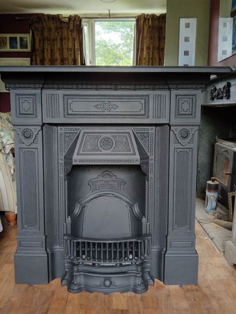1884 year cast iron fireplace