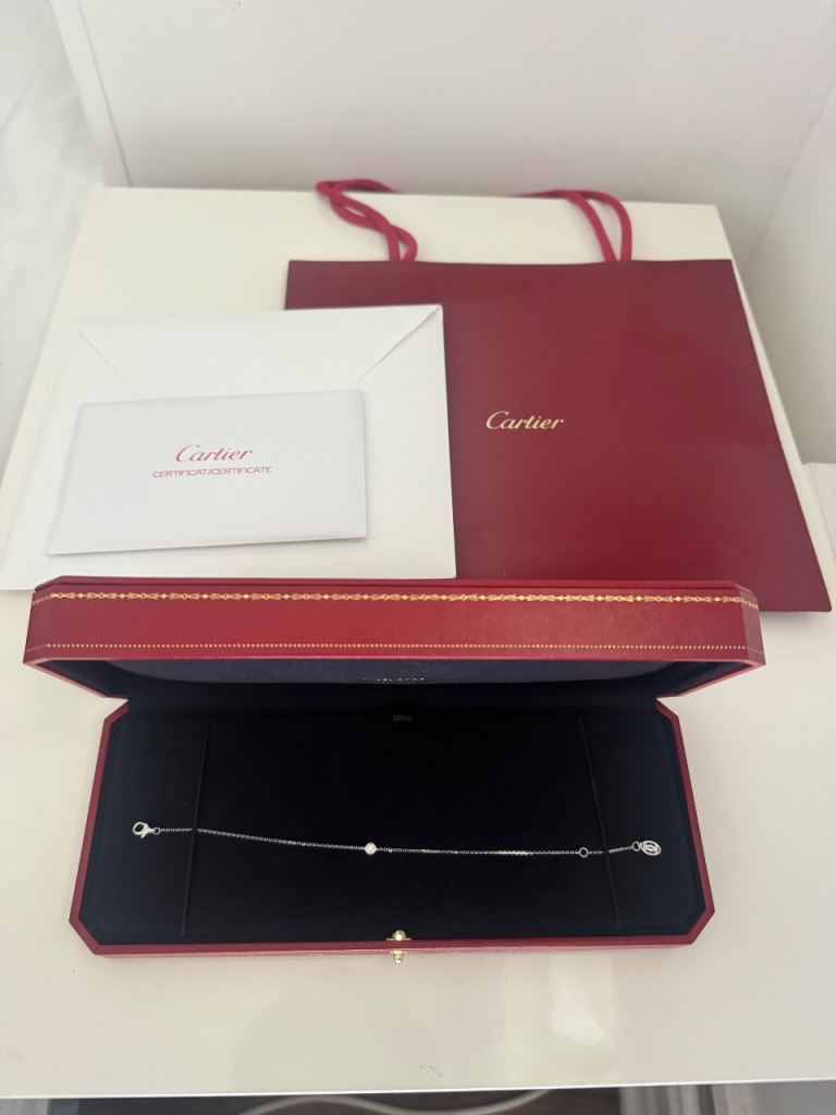 CARTIER D’AMOUR XS BRACELET 18K WHITE GOLD 0.04CT DIAMOND NEW UNWORN