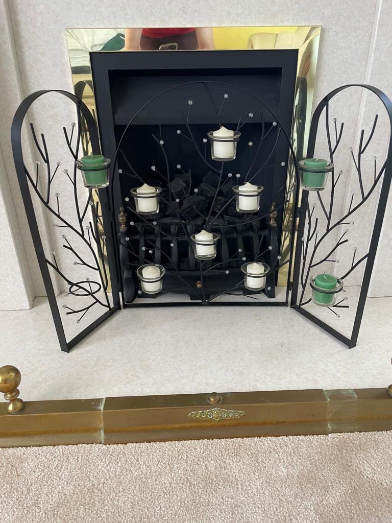 Hinged Wrought Iron Candle Holder – 50cm H, 80cm W