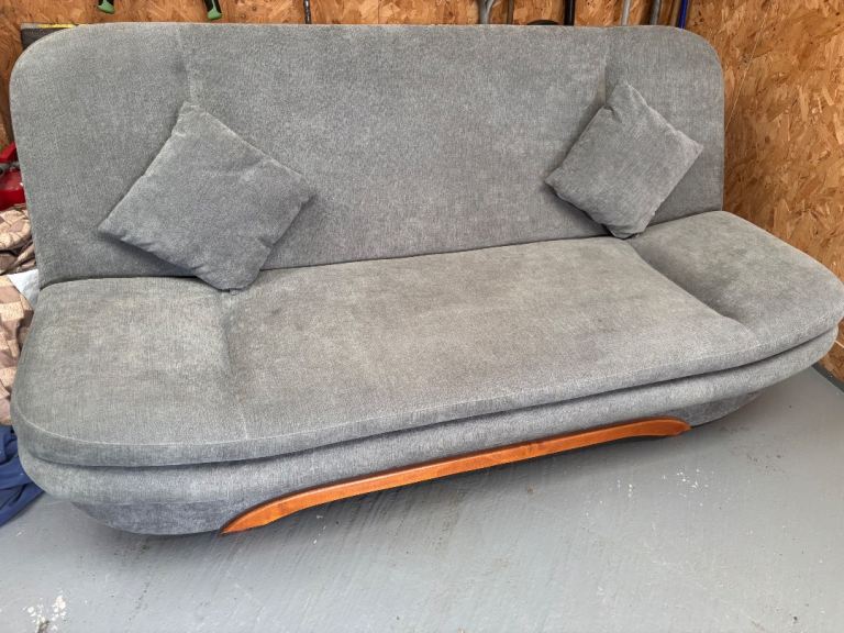 Grey Sofa Bed / Futon with storage – Good Condition