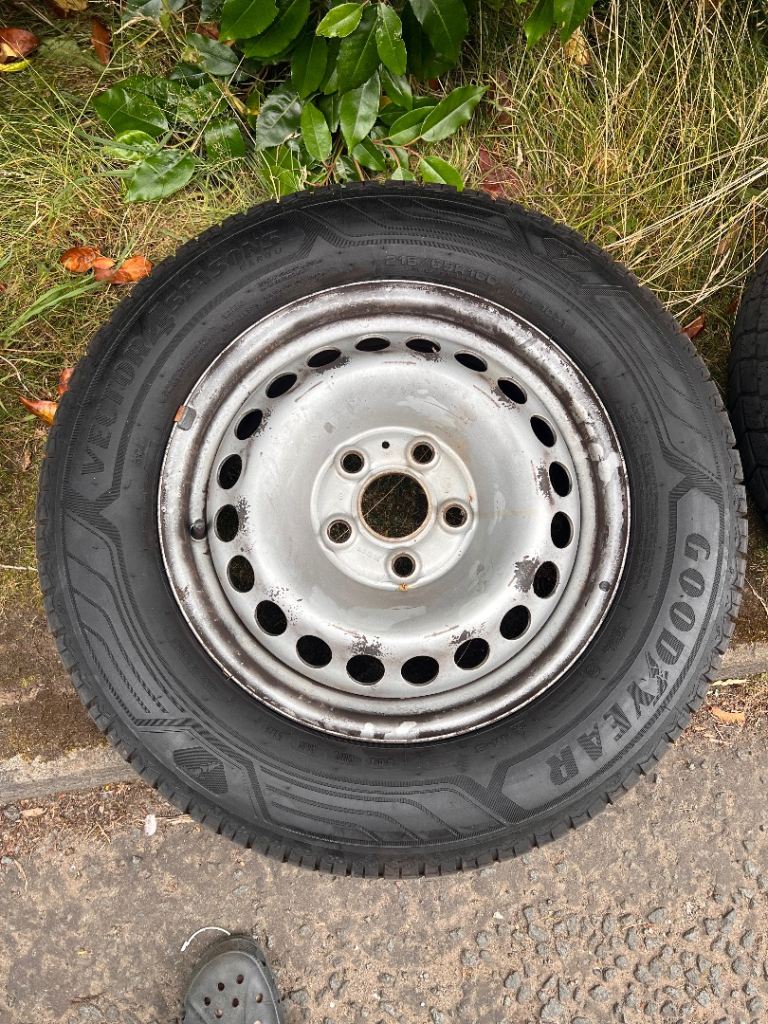 VW Transporter steel wheels.
