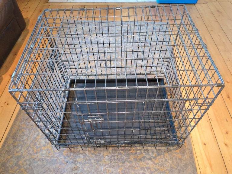Folding Pet Cage with Tray and Two Doors