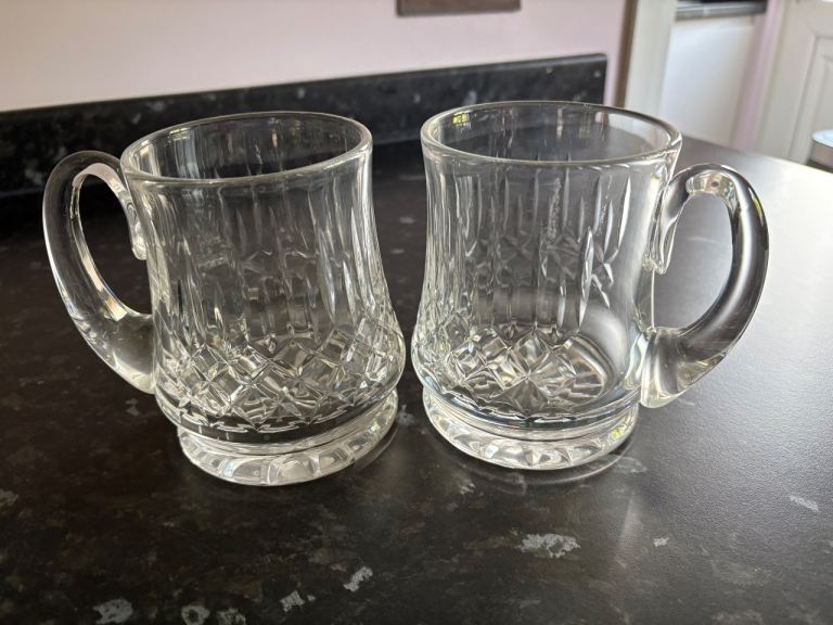 Two Vintage Glass Mugs – Good Condition