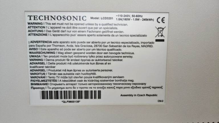 TV Technosonic 32 inch LCD 3201