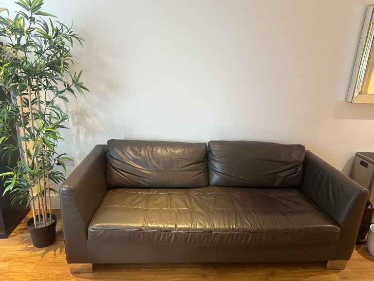 Two seater sofa and one seater leather sofa COLLECT TODAY