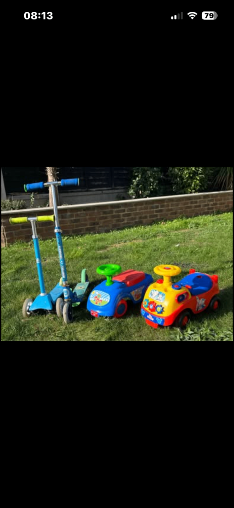 Kids Scooters and Ride-On Cars Bundle - Good Condition