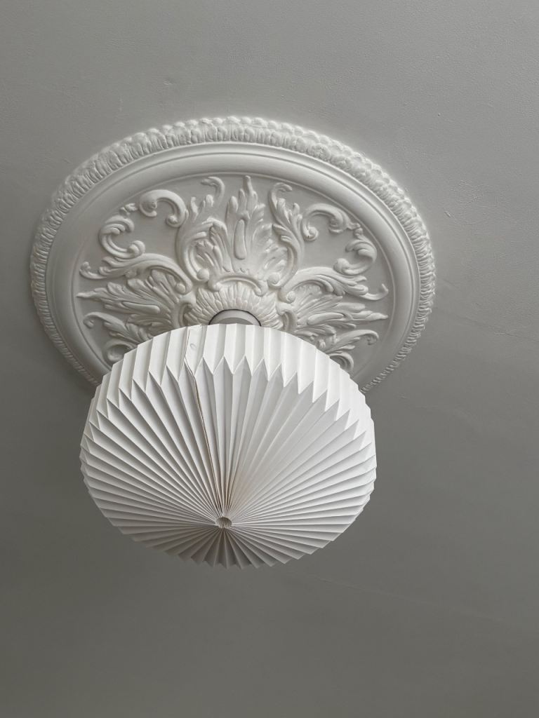White Pleated Paper Lampshade – As Good As New