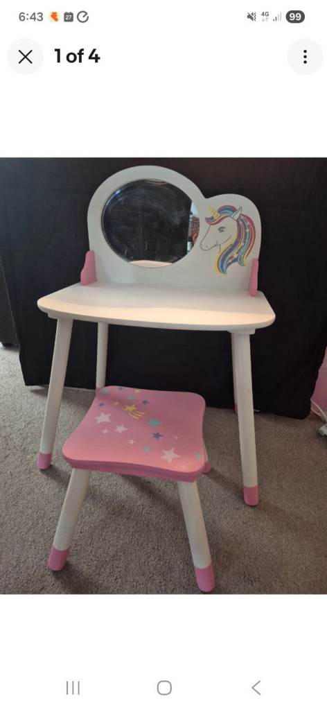 Unicorn vanity unit and stool