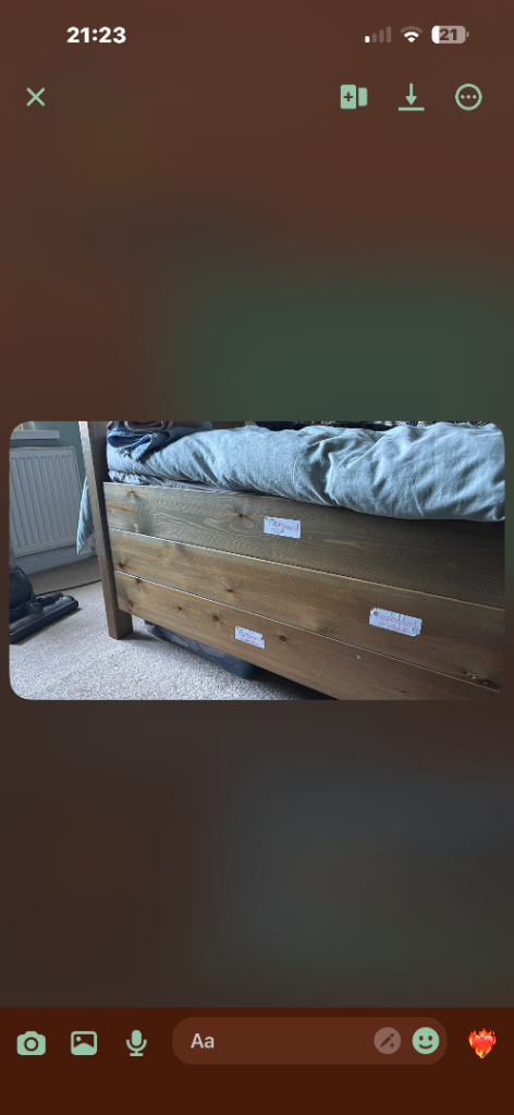 Kingsize bed and mattress 