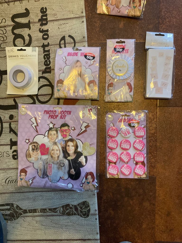 image for Large Bride squad hen do, items and wedding items