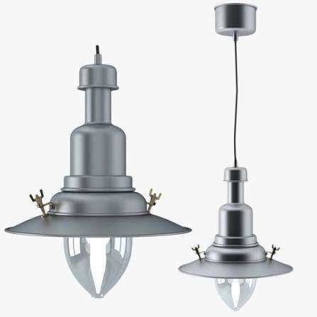 2 x ikea ottava lamp light pendant ceiling industrial silver