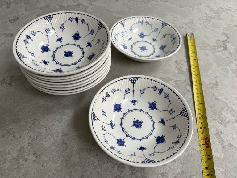 Furnivals / Johnson Brothers Blue Denmark Crockery Set – Good Condition