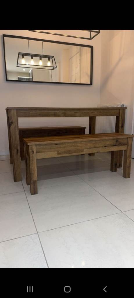 REDUCED IN PRICE oak dining table and 2 benches from Next