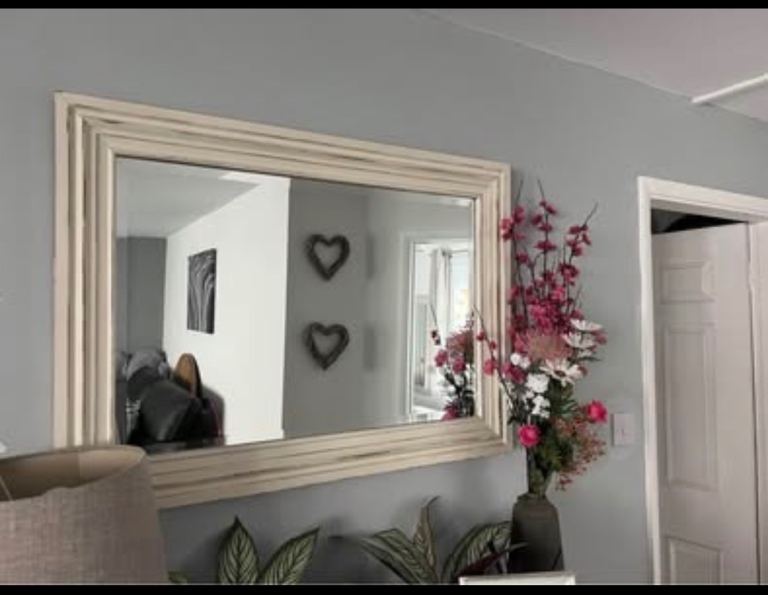 Large Wooden Mirror, Vintage, Shabby Chic, Retro