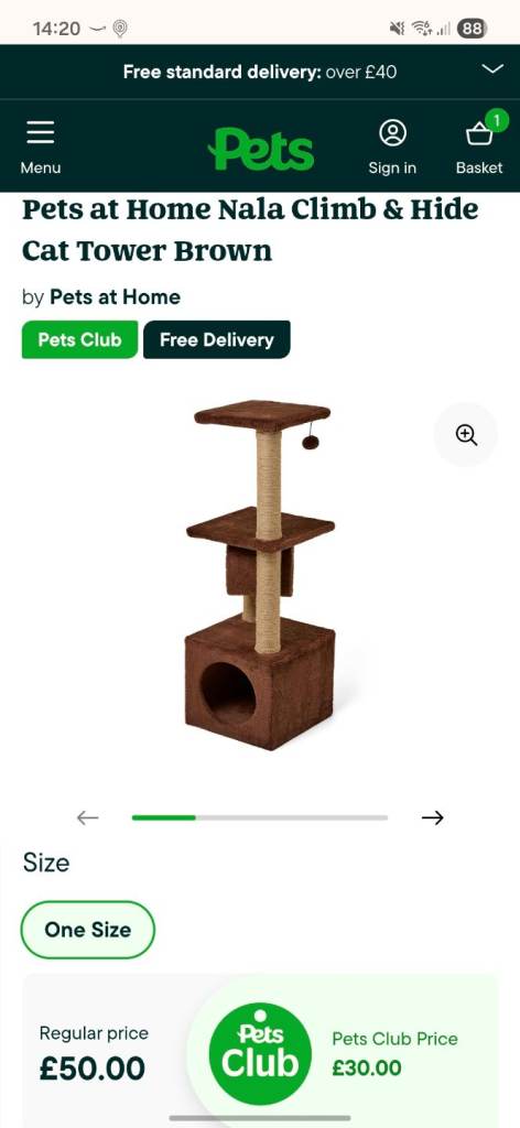 Brown cat tree / scratcher / bed