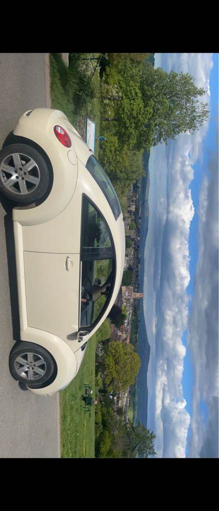 Cream volkswagen beetle