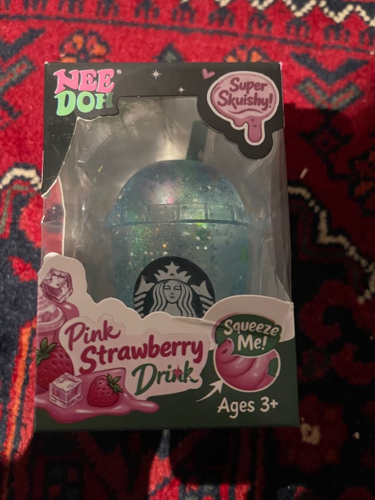 Nee Doh Pink Strawberry Drink Squishy Toy - Super Squishy!