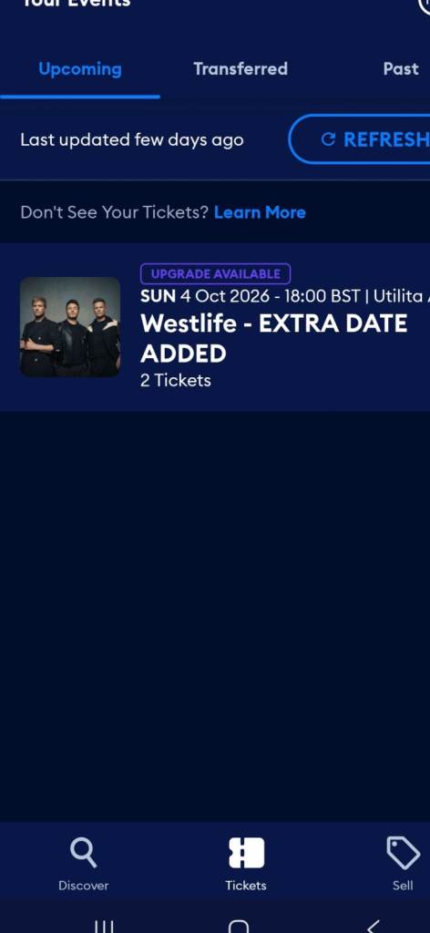westlife 2 tickets for sale Newcastle Utilita Arena b