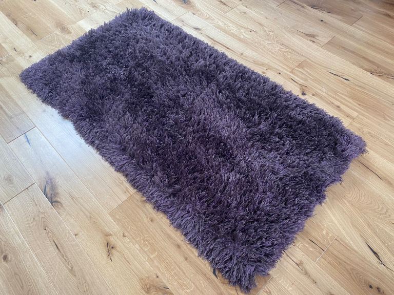 Purple Fluffy Rug L145cm W78cm