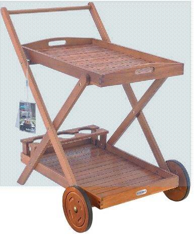 Wooden Serving Trolley With Wheels