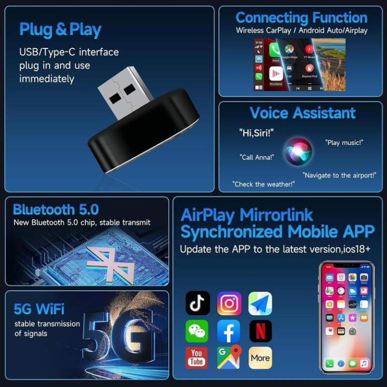 CarPlay Adapter anti-shake and anti-vibration