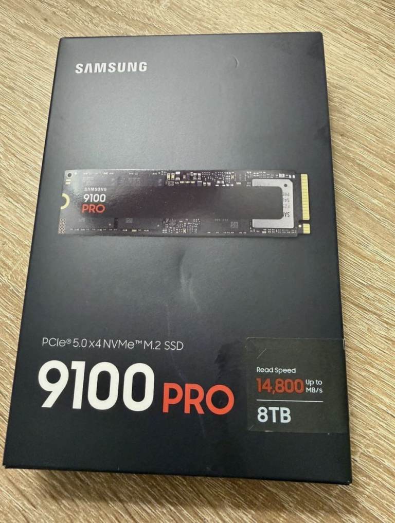 8TB Samsung 9100 PRO, M.2 2280, PCIe 5.0 (x4), NVMe 2.0, V-NAND TLC, 14800 MB/s