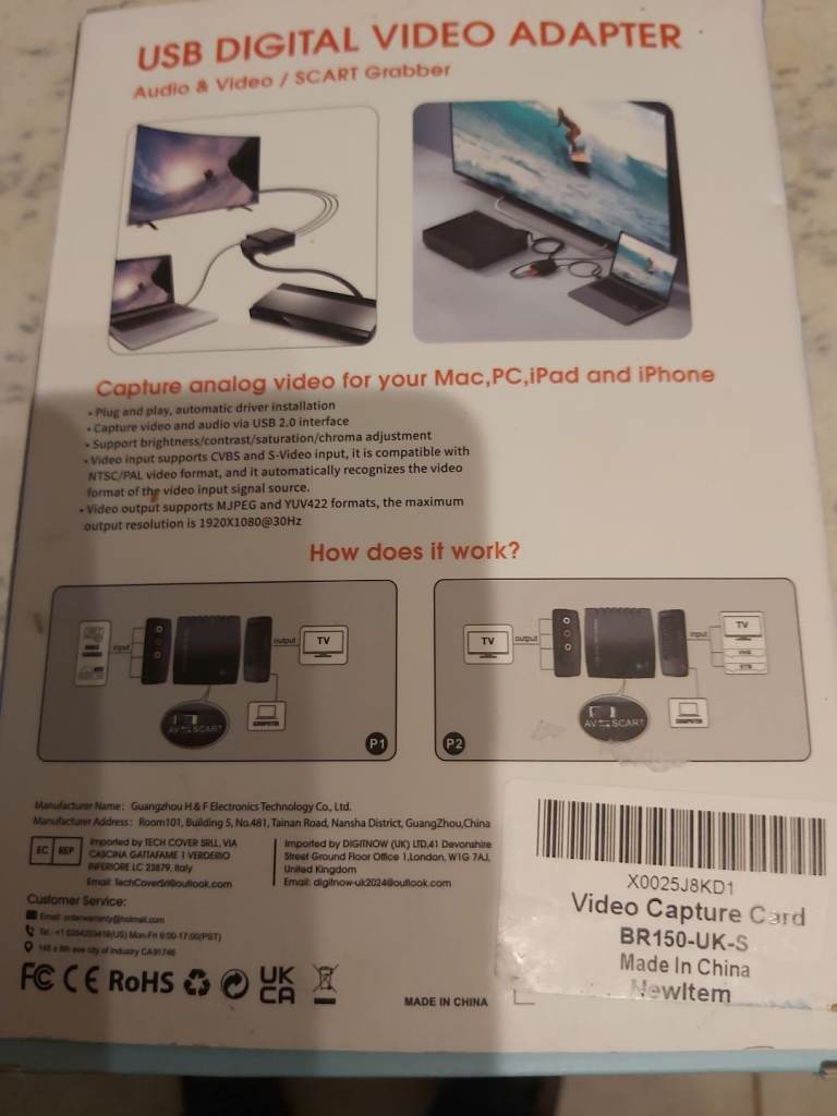 Usb video transfer adaptor 