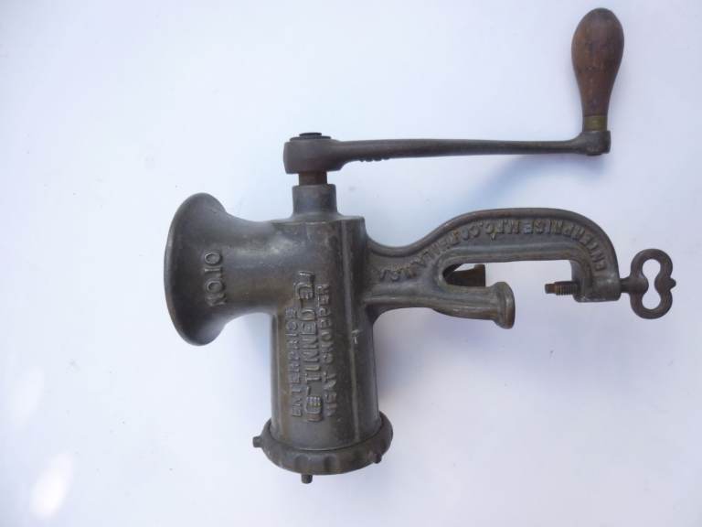 Vintage Enterprise Tinned No.10 Cast Iron Meat Mincer Grinder
