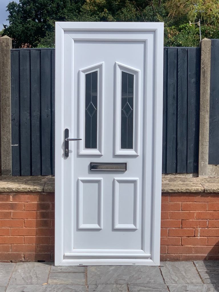 UPVC DOUBLE GLAZED FRONT DOOR SIDE DOOR & KEY 89cm WIDE 206cm HIGH Can Deliver