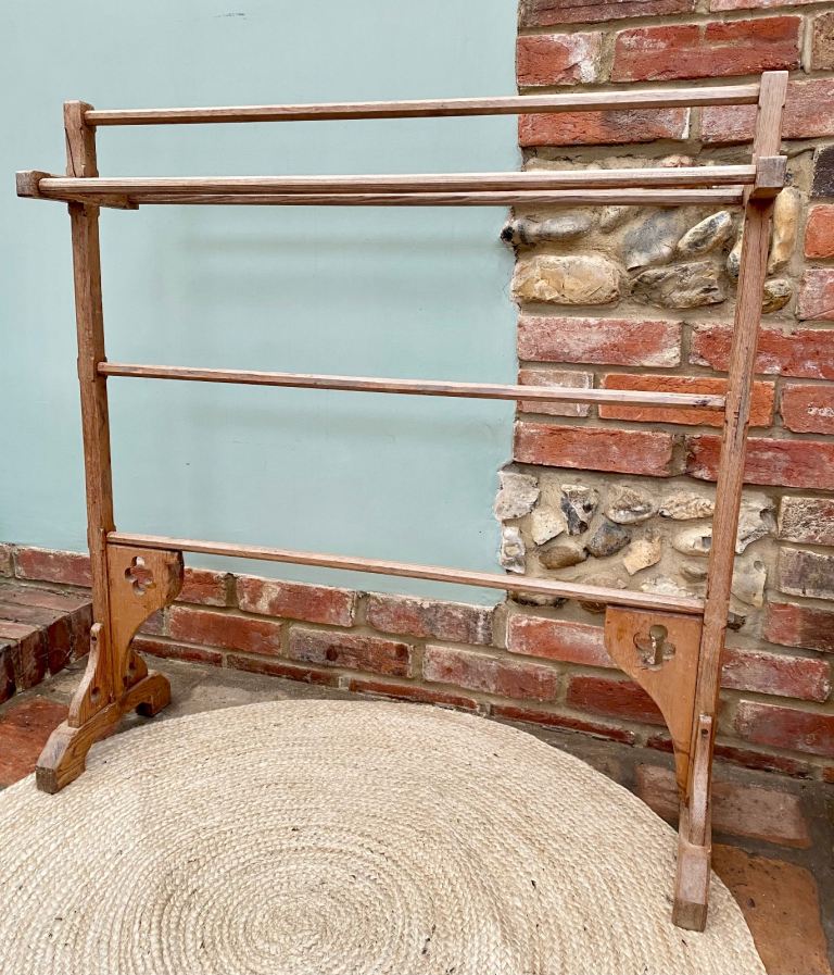 Antique pine towel rail