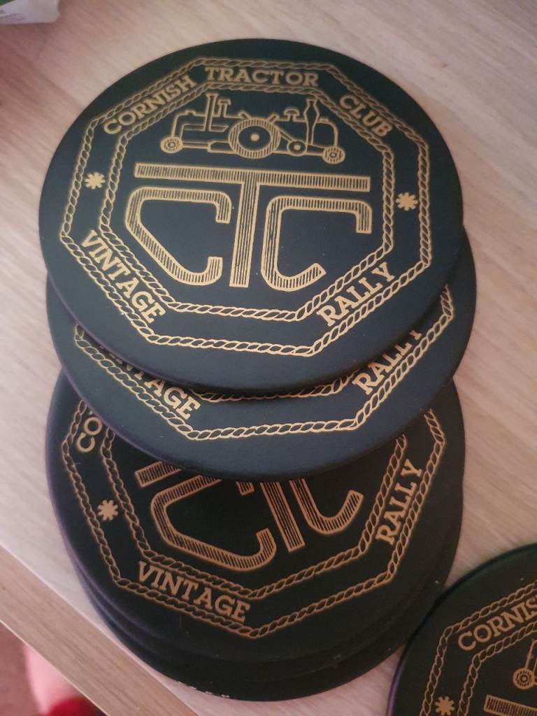 Vintage Cornish Tractor Club Polished Welsh Slate Coasters