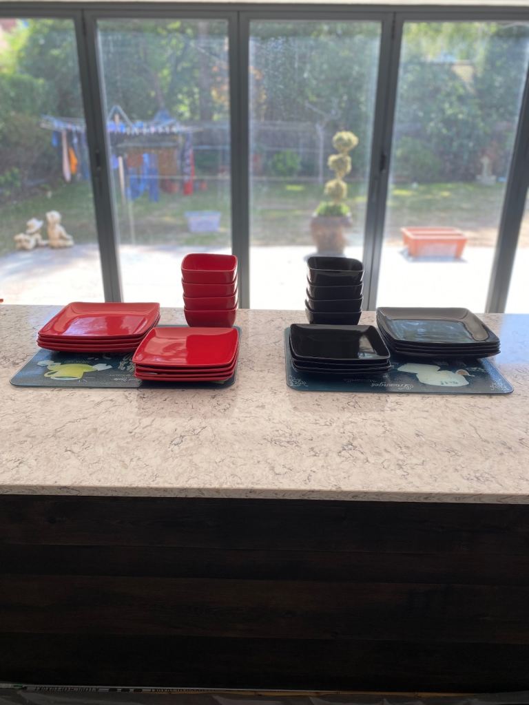 Wilkinson Ceramic Dinnerware Set - Red & Black, New