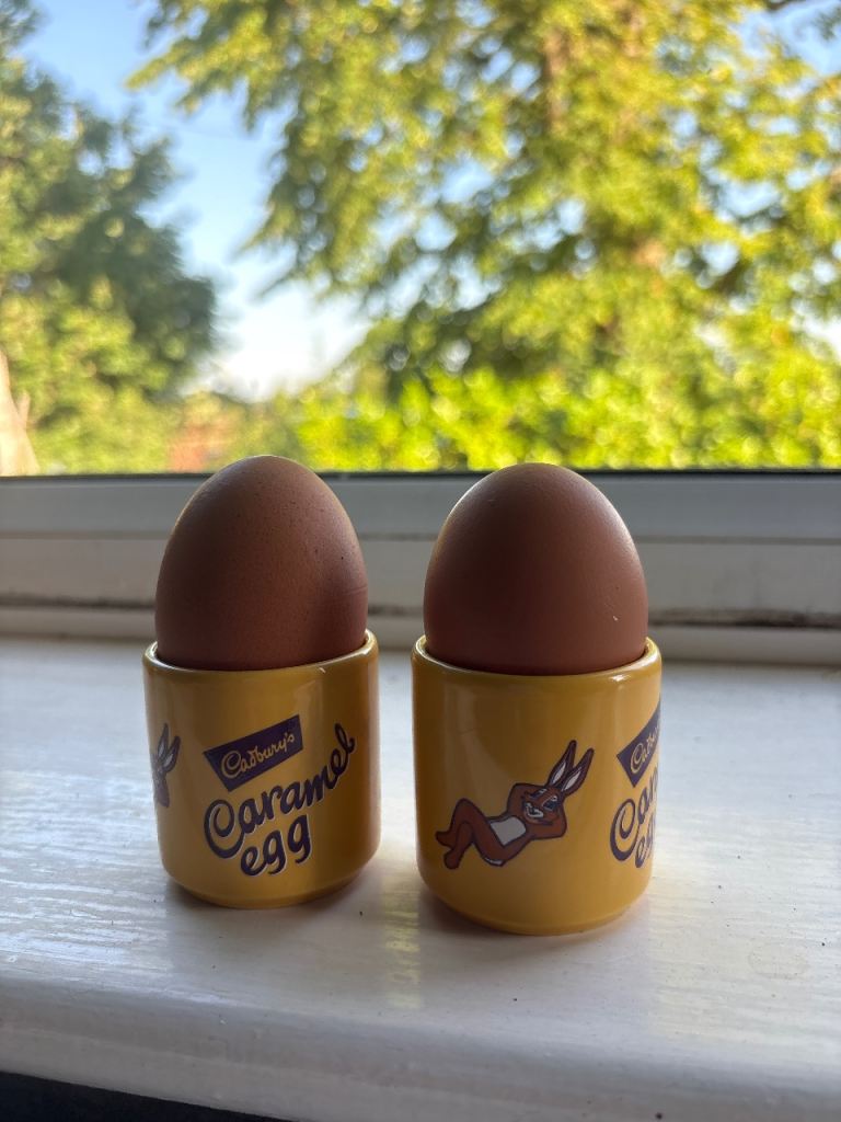 Pair of Cadbury Caramel Egg Ceramic Egg Cups
