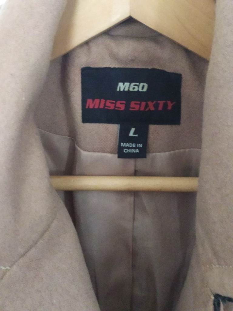 Ladies coat Miss Sixty M60 Gray Wool Blend Car Pea Coat size L