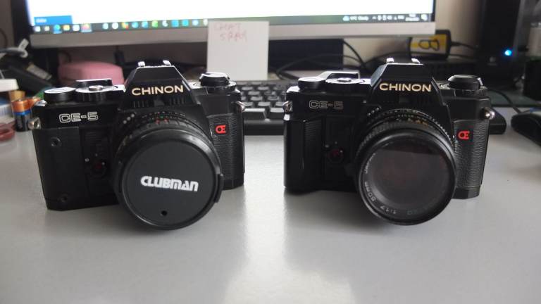 35mm film Camera kit Chinon CE-5 - 2 cameras lenses flashes motor drive aluminium case and more