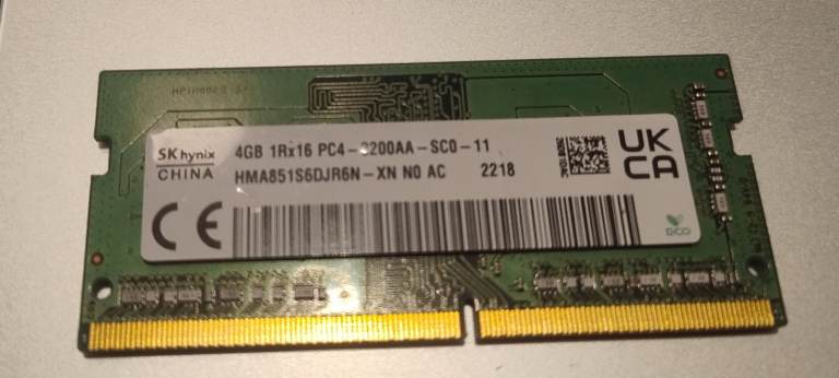 SK Hynix 4GB 1Rx16 PC4-3200AA Laptop RAM