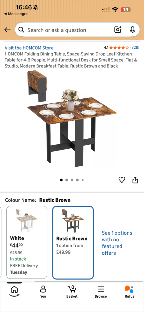 Fold away table
