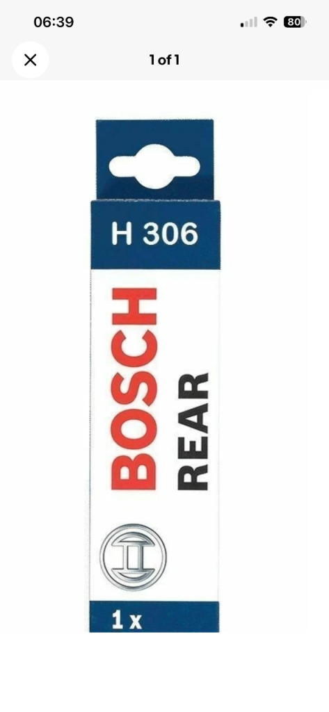 Bosch Rear Car Windscreen Wiper Blade 300mm H306. Photos show vehicles it fits. 