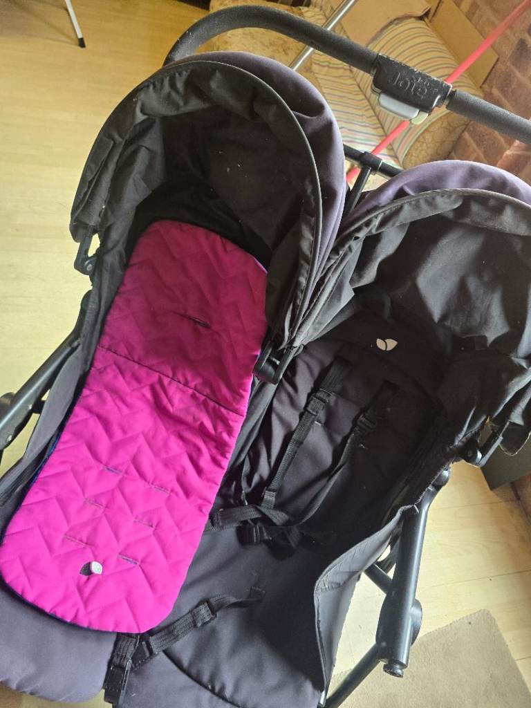 Joie Twin Stroller Double Pram – Black, Good Condition