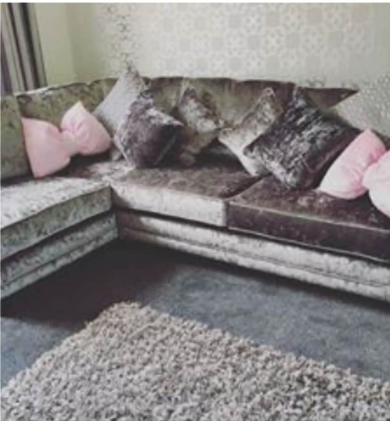 Silver corner dfs sofa 