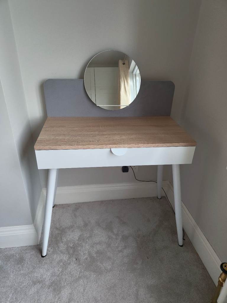 Stylish Desk/Dressing table with drawer and mirrorWx80cm, Hx74cm (desk) Dx41cm