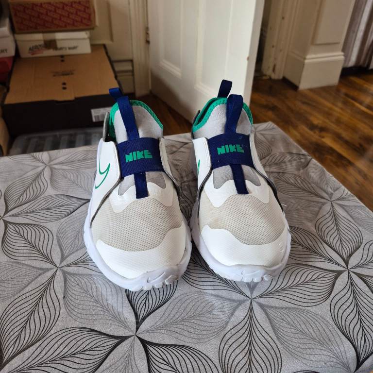 Nike Flex Advance Kids Trainers - White/Blue/Green, Size 6Y