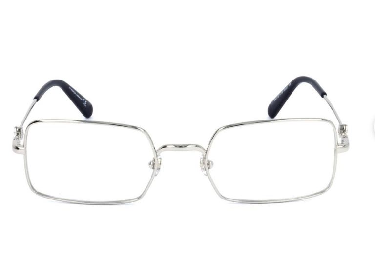 MONCLER Silver Tone Men's ML5127 Rectangular Glasses Frame