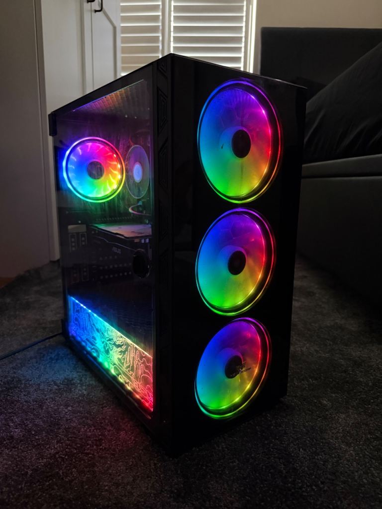 Gaming PC Desktop with Acer Monitor - RGB Lighting, As Good As New