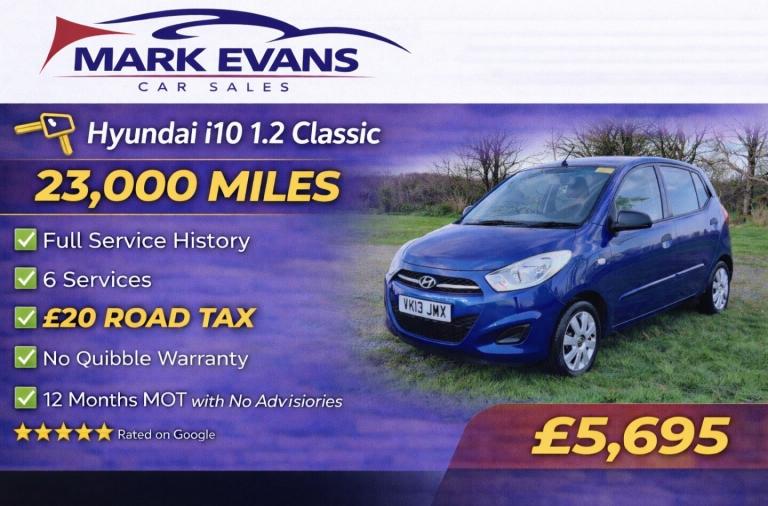 2013 Hyundai i10 1.2 Classic 5dr HATCHBACK Petrol Manual