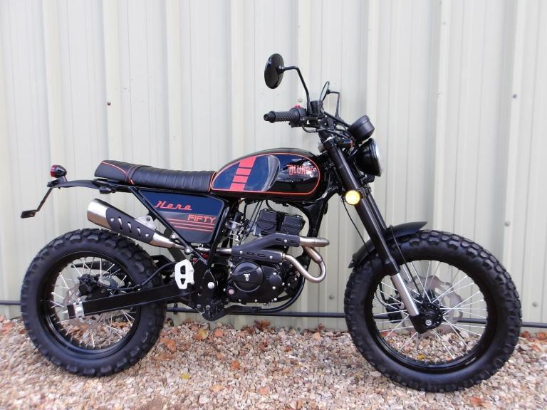 Bluroc Hero 50cc Brand New Leaner Legal Retro Scrambler * UK Delivery *