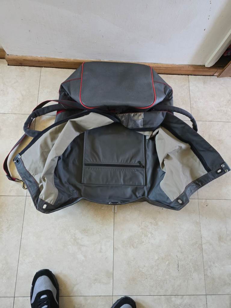 Vintage Samsonite Roll Top Duffle Bag Overnight Weekend Red/grey