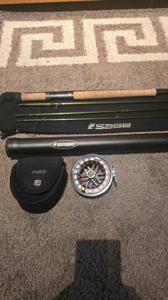 Sage Sonic Switch 11-6 8 weight, Hardy UDLA Reel & Rio Shooting head line.